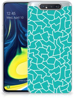 B2Ctelecom Samsung Galaxy A80 Hoesje maken Design Cracks Blue