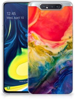 B2Ctelecom Samsung Galaxy A80 Hoesje maken Watercolor Dark