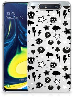 B2Ctelecom Samsung Galaxy A80 Silicone Back Case Zilver Punk