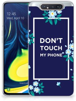 B2Ctelecom Samsung Galaxy A80 Silicone-hoesje Flowers Blue DTMP