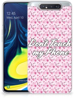 B2Ctelecom Samsung Galaxy A80 Silicone-hoesje Flowers Pink DTMP