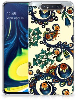 B2Ctelecom Samsung Galaxy A80 Siliconen Hoesje Barok Flower