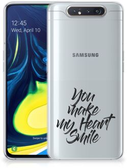 B2Ctelecom Samsung Galaxy A80 Siliconen hoesje met naam Heart Smile