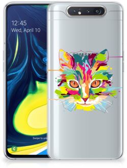 B2Ctelecom Samsung Galaxy A80 Telefoonhoesje met Naam Cat Color