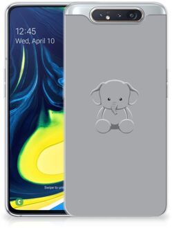 B2Ctelecom Samsung Galaxy A80 Telefoonhoesje met Naam Grijs Baby Olifant