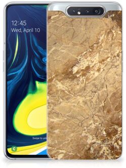 B2Ctelecom Samsung Galaxy A80 TPU-siliconen Hoesje Marmer Beige