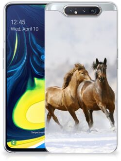 B2Ctelecom Samsung Galaxy A80 TPU Siliconen Hoesje Paarden