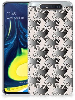 B2Ctelecom Samsung Galaxy A80 TPU Siliconen Hoesje Salamander Grey