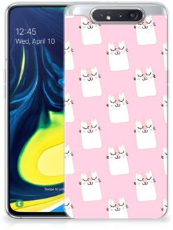 B2Ctelecom Samsung Galaxy A80 TPU Siliconen Hoesje Sleeping Cats