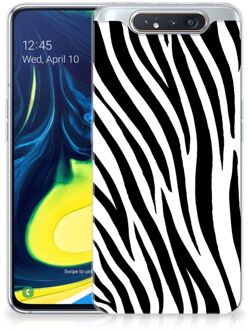 B2Ctelecom Samsung Galaxy A80 TPU Siliconen Hoesje Zebra