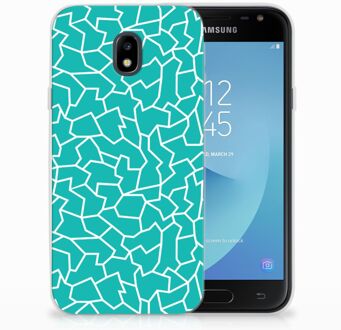 B2Ctelecom Samsung Galaxy J3 2017 Hoesje Design Cracks Blue