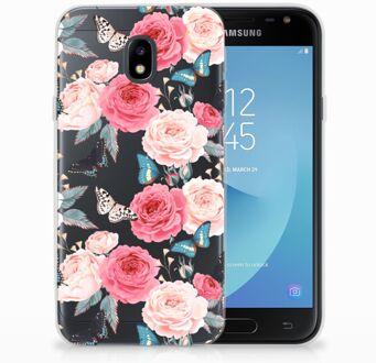 B2Ctelecom Samsung Galaxy J3 2017 TPU Siliconen Hoesje Butterfly Roses