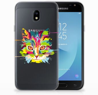 B2Ctelecom Samsung Galaxy J3 2017 TPU Siliconen Hoesje Cat Color