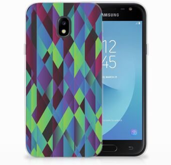 B2Ctelecom Samsung Galaxy J3 2017 TPU Siliconen Hoesje Design Abstract Green Blue