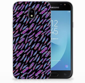 B2Ctelecom Samsung Galaxy J3 2017 TPU Siliconen Hoesje Design Feathers Color