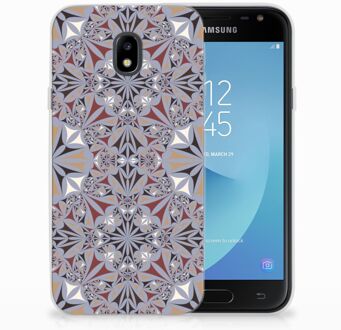 B2Ctelecom Samsung Galaxy J3 2017 TPU Siliconen Hoesje Design Flower Tiles