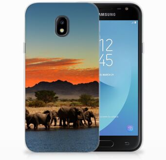 B2Ctelecom Samsung Galaxy J3 2017 TPU-siliconen Hoesje Design Olifanten