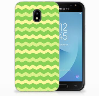 B2Ctelecom Samsung Galaxy J3 2017 TPU Siliconen Hoesje Design Waves Green