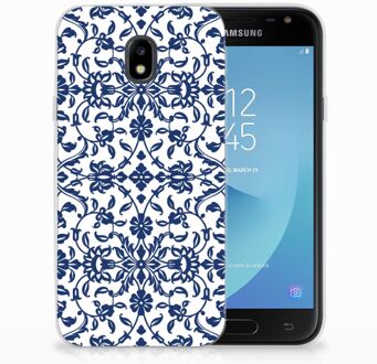 B2Ctelecom Samsung Galaxy J3 2017 TPU Siliconen Hoesje Flower Blue