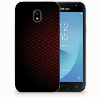 B2Ctelecom Samsung Galaxy J3 2017 TPU Siliconen Hoesje Geruit Rood