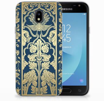 B2Ctelecom Samsung Galaxy J3 2017 TPU Siliconen Hoesje Golden Flowers