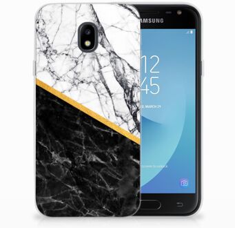 B2Ctelecom Samsung Galaxy J3 2017 TPU Siliconen Hoesje Marble White Black