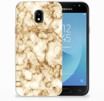 B2Ctelecom Samsung Galaxy J3 2017 TPU Siliconen Hoesje Marmer Goud