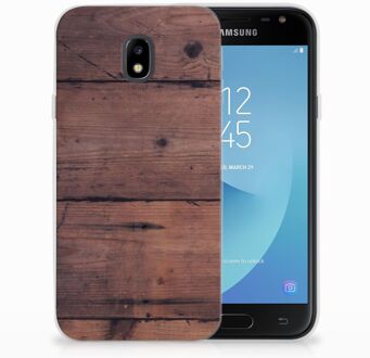 B2Ctelecom Samsung Galaxy J3 2017 TPU Siliconen Hoesje Old Wood