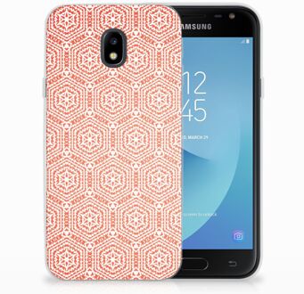 B2Ctelecom Samsung Galaxy J3 2017 TPU Siliconen Hoesje Pattern Orange