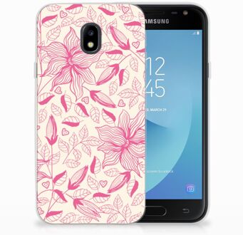 B2Ctelecom Samsung Galaxy J3 2017 TPU Siliconen Hoesje Pink Flowers