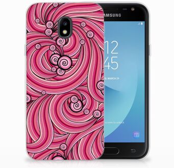 B2Ctelecom Samsung Galaxy J3 2017 TPU Siliconen Hoesje Swirl Pink