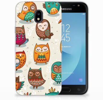 B2Ctelecom Samsung Galaxy J3 2017 TPU Siliconen Hoesje Vrolijke Uilen