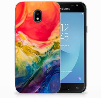 B2Ctelecom Samsung Galaxy J3 2017 TPU Siliconen Hoesje Watercolor Dark