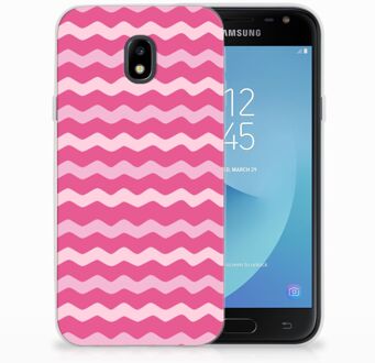 B2Ctelecom Samsung Galaxy J3 2017 TPU Siliconen Hoesje Waves Pink