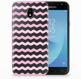 B2Ctelecom Samsung Galaxy J3 2017 TPU Siliconen Hoesje Waves Roze