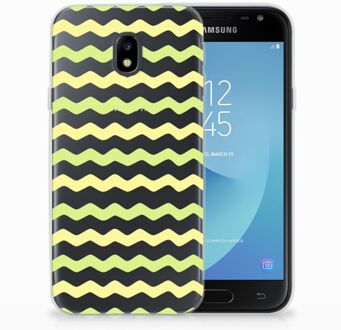 B2Ctelecom Samsung Galaxy J3 2017 TPU Siliconen Hoesje Waves Yellow