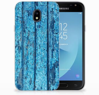 B2Ctelecom Samsung Galaxy J3 2017 TPU Siliconen Hoesje Wood Blue