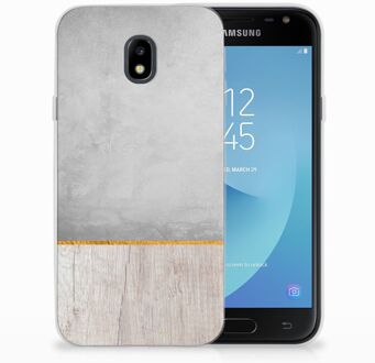 B2Ctelecom Samsung Galaxy J3 2017 TPU Siliconen Hoesje Wood Concrete