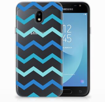 B2Ctelecom Samsung Galaxy J3 2017 TPU Siliconen Hoesje Zigzag Blauw