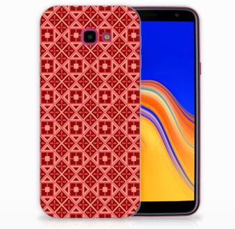 B2Ctelecom Samsung Galaxy J4 Plus (2018) Backcover Batik Red