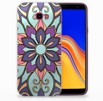 B2Ctelecom Samsung Galaxy J4 Plus (2018) Hoesje Design Purple Flower