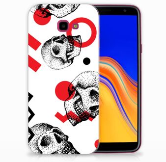 B2Ctelecom Samsung Galaxy J4 Plus (2018) Hoesje Design Skull Red