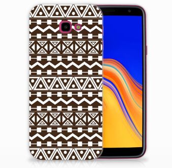 B2Ctelecom Samsung Galaxy J4 Plus (2018) TPU Siliconen Hoesje Aztec Brown