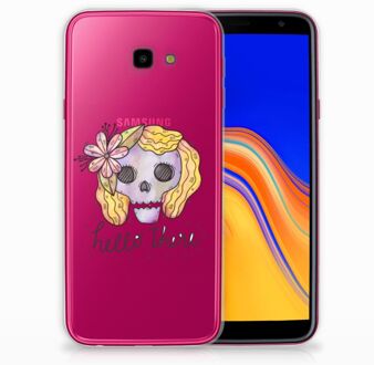 B2Ctelecom Samsung Galaxy J4 Plus (2018) TPU Siliconen Hoesje Boho Skull