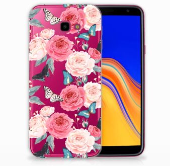 B2Ctelecom Samsung Galaxy J4 Plus (2018) TPU Siliconen Hoesje Butterfly Roses