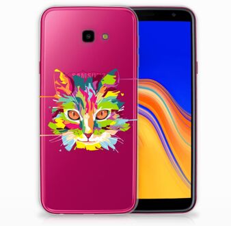 B2Ctelecom Samsung Galaxy J4 Plus (2018) TPU Siliconen Hoesje Cat Color