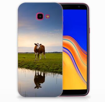 B2Ctelecom Samsung Galaxy J4 Plus (2018) TPU Siliconen Hoesje Design Koe