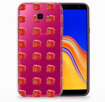 B2Ctelecom Samsung Galaxy J4 Plus (2018) TPU Siliconen Hoesje Design Paprika Red