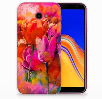 B2Ctelecom Samsung Galaxy J4 Plus (2018) TPU Siliconen Hoesje Design Tulpen