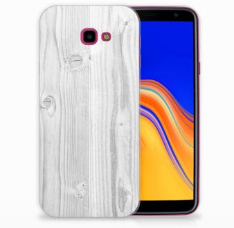 B2Ctelecom Samsung Galaxy J4 Plus (2018) TPU Siliconen Hoesje Design White Wood